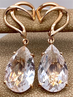 *Серьги  Горный Хрусталь цв Красное арт. 20340335-049 (вес 7,19 г) - фото 322544