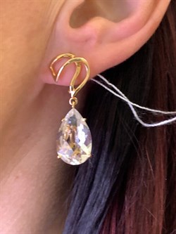 *Серьги  Горный Хрусталь цв Красное арт. 20340335-049 (вес 7,19 г) - фото 322546