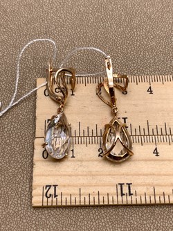 *Серьги  Горный Хрусталь цв Красное арт. 20340335-049 (вес 7,19 г) - фото 322548