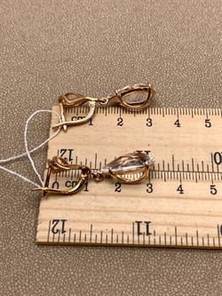 *Серьги  Горный Хрусталь цв Красное арт. 20340335-049 (вес 7,19 г) - фото 322549