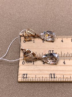 *Серьги  Горный Хрусталь цв Красное арт. 20340335-049 (вес 7,19 г) - фото 322550