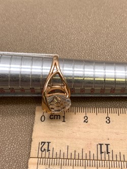 *Кольцо р.18,5 Горный Хрусталь цв Красное арт. 10310362-052 (вес 5,34 г) - фото 322552