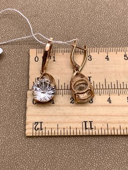 *Серьги Горный Хрусталь цв Красное арт. 20310362-053 (вес 7,76 г) - фото 322567