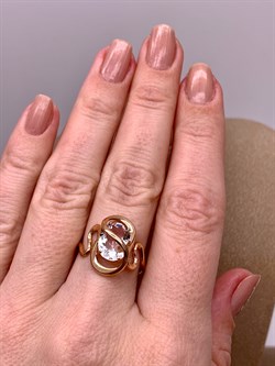 *Кольцо р.17,5 Горный Хрусталь цв Красное арт. 10317009-050 (вес 2,73 г) - фото 322597