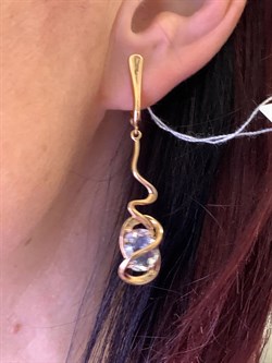 *Серьги Горный Хрусталь цв Красное арт. 20317009-051 (вес 6,75 г) - фото 322602