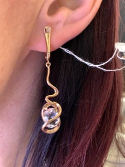 *Серьги Горный Хрусталь цв Красное арт. 20317009-051 (вес 6,75 г) - фото 322603