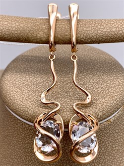 *Серьги Горный Хрусталь цв Красное арт. 20317009-051 (вес 6,75 г) - фото 322606