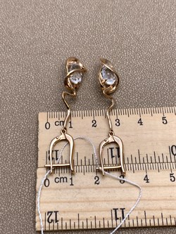 *Серьги Горный Хрусталь цв Красное арт. 20317009-051 (вес 6,75 г) - фото 322607