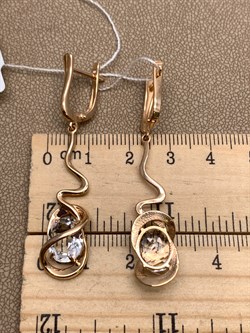 *Серьги Горный Хрусталь цв Красное арт. 20317009-051 (вес 6,75 г) - фото 322608