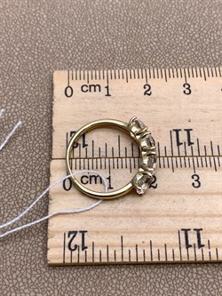 *Кольцо р.17 Горный Хрусталь цв Лимонное арт. 10350113-200 вес 2,12 г - фото 322619