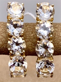 *Серьги Горный Хрусталь цв Лимонное арт. 20350113-201 вес 4,13 г - фото 322623