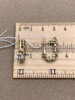 *Серьги Горный Хрусталь цв Лимонное арт. 20350113-201 вес 4,13 г - фото 322625