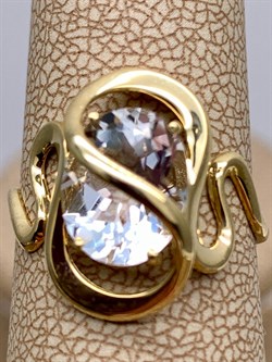 *Кольцо р.17,5 Горный Хрусталь цв Лимонное арт. 10317009-467 вес 2,63 г - фото 322648