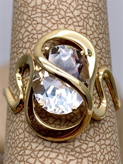 *Кольцо р.17,5 Горный Хрусталь цв Лимонное арт. 10317009-467 вес 2,63 г - фото 322651