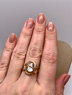 *Кольцо р.17,5 Горный Хрусталь цв Лимонное арт. 10317009-467 вес 2,63 г - фото 322652