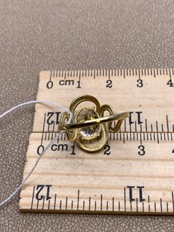 *Кольцо р.17,5 Горный Хрусталь цв Лимонное арт. 10317009-467 вес 2,63 г - фото 322653