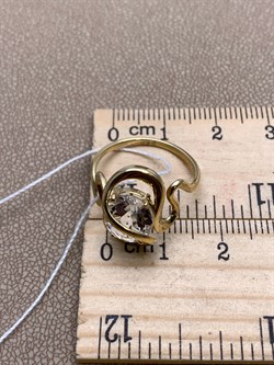 *Кольцо р.17,5 Горный Хрусталь цв Лимонное арт. 10317009-467 вес 2,63 г - фото 322654