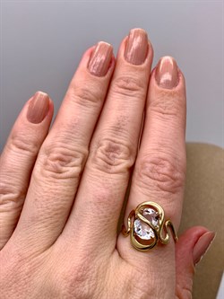 *Кольцо р.18 Горный Хрусталь цв Лимонное арт. 10317009-045 (вес 2,7 г) - фото 322664