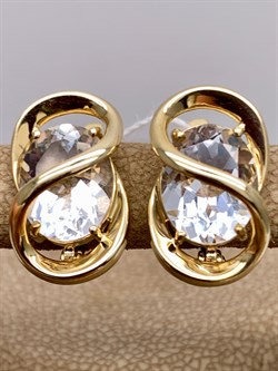 *Серьги Горный Хрусталь цв Лимонное арт. 20317009-468 вес 4,55 г - фото 322669