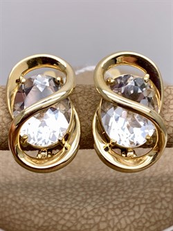 *Серьги Горный Хрусталь цв Лимонное арт. 20317009-468 вес 4,55 г - фото 322671