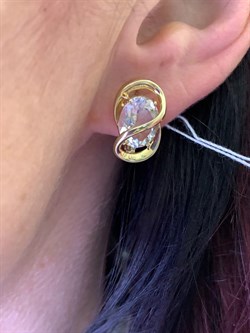 *Серьги Горный Хрусталь цв Лимонное арт. 20317009-468 вес 4,55 г - фото 322672