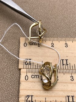 *Серьги Горный Хрусталь цв Лимонное арт. 20317009-468 вес 4,55 г - фото 322673