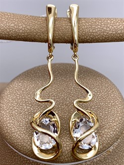 *Серьги Горный Хрусталь цв Лимонное арт. 20317009-046 (вес 6,64 г) - фото 322697