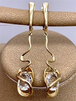 *Серьги Горный Хрусталь цв Лимонное арт. 20317009-046 (вес 6,64 г) - фото 322698