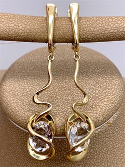 *Серьги Горный Хрусталь цв Лимонное арт. 20317009-046 (вес 6,64 г) - фото 322699