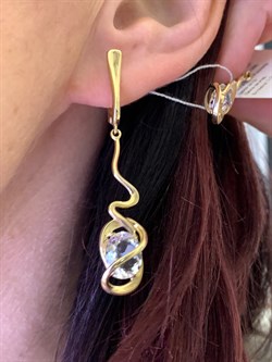 *Серьги Горный Хрусталь цв Лимонное арт. 20317009-046 (вес 6,64 г) - фото 322700