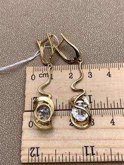 *Серьги Горный Хрусталь цв Лимонное арт. 20317009-046 (вес 6,64 г) - фото 322702