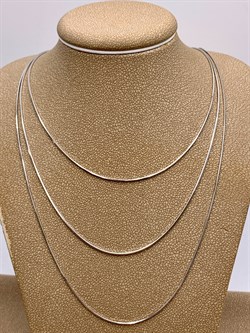 *Колье р.40 Фантазия 3 ряда Снейк квадратный арт. 0323R002L40-012, (Вес 6,73 г) - фото 322743