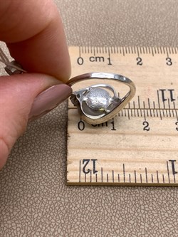 *Кольцо р.16 Белый Жемчуг д.9,5*10мм арт. 1.0639.0.b-161 Вес 3,76 г - фото 322968