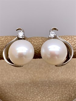 *Серьги Белый Жемчуг д.9,5*10мм арт. 2.0639.0.b-178 Вес 4,5 г - фото 322972 *Серьги Белый Жемчуг д.9,5*10мм арт. 2.0639.0.b-178 Вес 4,5 г - фото 322972