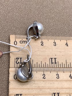 *Серьги Белый Жемчуг д.9,5*10мм арт. 2.0639.0.b-178 Вес 4,5 г - фото 322975 *Серьги Белый Жемчуг д.9,5*10мм арт. 2.0639.0.b-178 Вес 4,5 г - фото 322975