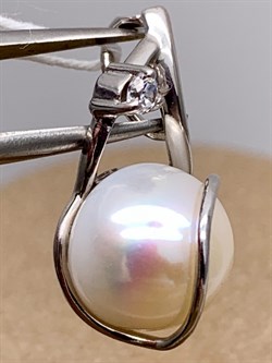 *Кулон Белый Жемчуг .10*10,5мм арт. 3.0422.0.b-944 Вес 2,52 г - фото 322980