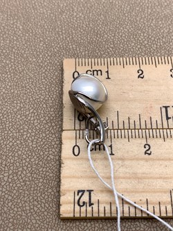 *Кулон Белый Жемчуг .10*10,5мм арт. 3.0422.0.b-944 Вес 2,52 г - фото 322982