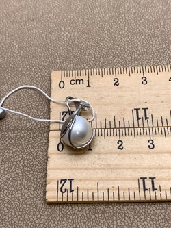 *Кулон Белый Жемчуг .10*10,5мм арт. 3.0422.0.b-944 Вес 2,52 г - фото 322983