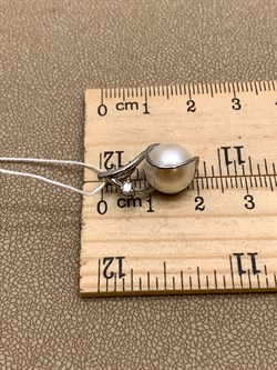 *Кулон Белый Жемчуг .10*10,5мм арт. 3.0422.0.b-944 Вес 2,52 г - фото 322984