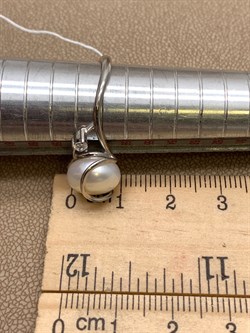 *Кольцо р.18 Белый Жемчуг д.10*10,5мм арт. 1.0422.0.b-849 Вес 3,07 г - фото 322986