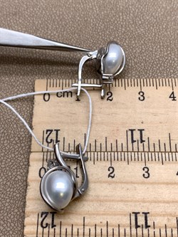 *Серьги Белый Жемчуг д.10*10,5мм арт. 2.0422.0.b-043 Вес 5,44 г - фото 323000 *Серьги Белый Жемчуг д.10*10,5мм арт. 2.0422.0.b-043 Вес 5,44 г - фото 323000