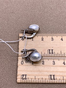 *Серьги Белый Жемчуг д.10*10,5мм арт. 2.0422.0.b-043 Вес 5,44 г - фото 323001 *Серьги Белый Жемчуг д.10*10,5мм арт. 2.0422.0.b-043 Вес 5,44 г - фото 323001