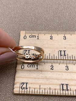 *Кольцо р.17,5 Лондон Топаз цв Красное арт. 1661209-557 (вес 2,13 г) - фото 323041