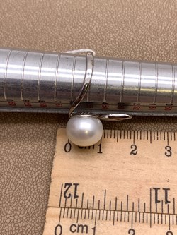 *Кольцо р.17,5 Белый Жемчуг д.10,5*11мм арт. 1.0316.0.b-213 Вес 3,68 г - фото 323112