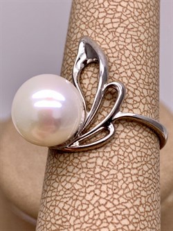 *Кольцо р.17,5 Белый Жемчуг д.10,5*11мм арт. 1.0316.0.b-213 Вес 3,68 г - фото 323114