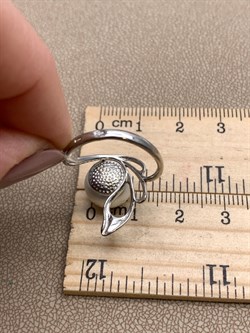 *Кольцо р.17,5 Белый Жемчуг д.10,5*11мм арт. 1.0316.0.b-213 Вес 3,68 г - фото 323117