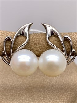 *Серьги Белый Жемчуг д.10,5*11мм арт. 2.0316.0.b-282 Вес 5,97 г - фото 323121