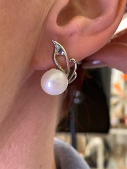 *Серьги Белый Жемчуг д.10,5*11мм арт. 2.0316.0.b-282 Вес 5,97 г - фото 323123