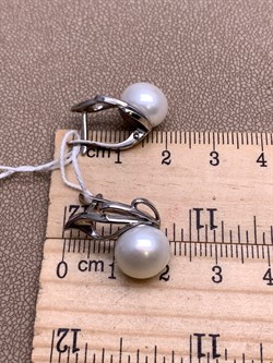 *Серьги Белый Жемчуг д.10,5*11мм арт. 2.0316.0.b-282 Вес 5,97 г - фото 323125