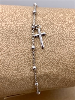 *Браслет р.19 Розарий с подвеской Роло гладкая шарики арт. 0300R16691L19-003, (Вес около 1,7 г) - фото 323145 *Браслет р.19 Розарий с подвеской Роло гладкая шарики арт. 0300R16691L19-003, (Вес около 1,7 г) - фото 323145